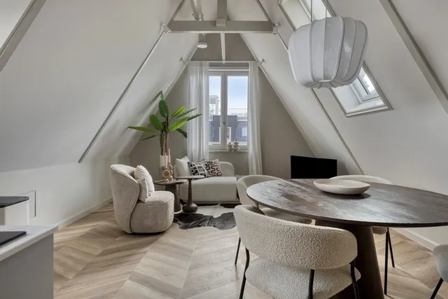 Loft living and dining area at Splendom Vondelpark